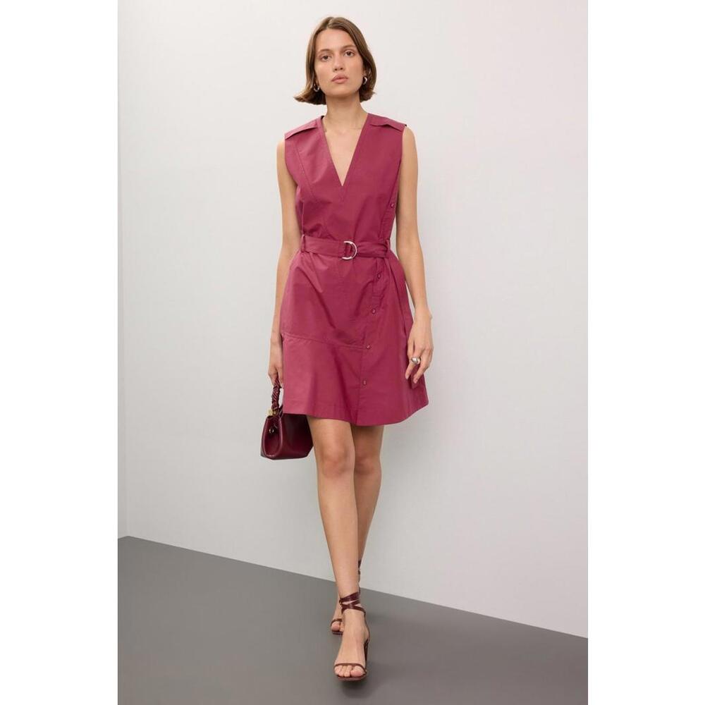 3.1 Phillip Lim x RTR Sleeveless V-Neck Belted Dress Size 0 with Missing Buttons